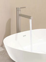 Смеситель Vitra Origin для умывальника высокий, никель шлифованный A4255834