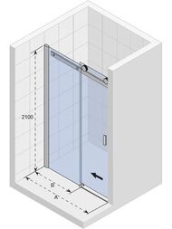 Дверь душевая в нишу RIHO BALTIC GE0070300 (1200х2100) раздвижная, хром/стекло прозрачное 8мм