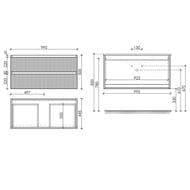 Тумба под раковину SANCOS Snob R (995x445x500) подвесная, два ящика, Doha Soft  SNR100SM