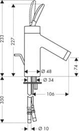��������� Axor Starck Classic 10010 ��� �����������, ������������� � ������ ��������, ����� 106 ��
