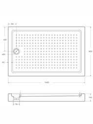 Душевой акриловый поддон CEZARES (1400х900х150) прямоугольный TRAY-A-AH-140/90-15-W