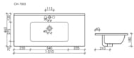 Раковина накладная Ceramicanova Element 1010х465х180  прямоугольная, черный матовый CN7003MB