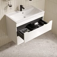Тумба с умывальником IDDIS Рэй (Ray) подвесная, 80 см, белый, RAY80W0i95K