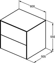Тумба под раковину Ideal Standard CONCA (600x505x550) 2 ящика, закат, со столешницей T4321Y3 — изображение 6