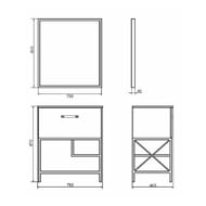 Зеркало COMFORTY Бредфорд-75 (750х800х40) черный 00004149062