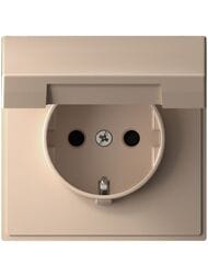 Розетка Systeme Electric ARTGALLERY с заземлением, шторка, крышка, 16А, IP20, песочная, GAL001246
