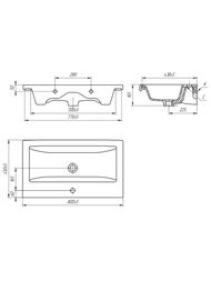 �������� Cersanit COMO 80 (800�450�165) � ����� ����������, ����� UM-COM80/1