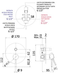 Смеситель для душа Mariani Next B14173NS, черный матовый