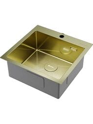 Мойка Omoikiri AKISAME 51-LG (510х510х200) монтаж врезной/вровень, светлое золото 4973439