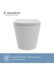 Унитаз подвесной Aqueduto Cone Plus 520х365х350 безобод., сиденье с микролиф., белый мат.  CONT0220