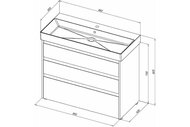 Тумба под раковину Aquanet Nova Lite 100 (950х435х735) напольная, 3 ящика, белый глянец 302478