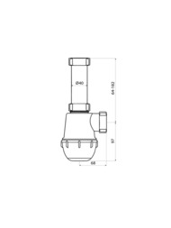 Сифон бутылочный IDDIS Оптима Хоум (Optima Home) 1 1/2x40мм, без выпуска 900A000010VD — изображение 2