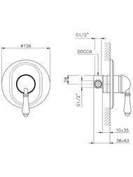 Смеситель для душа Nicolazzi Cinquanta 3406CR75 встраиваемый, ручка El Capitan, хром