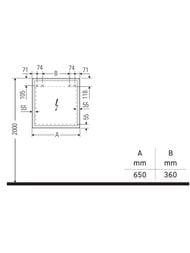 �������-���� Duravit L-Cube 650�700�154 ���������, ������, 2 �����, ����� �����, ����� LC7550L181800