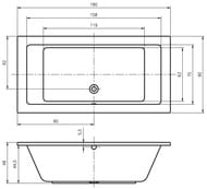����� ��������� RIHO LUSSO 180x90 ��� ������������, �������������