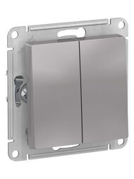 Переключатель Systeme Electric ATLASDESIGN 2-клавишный схема 6 10АХ механизм алюминий ATN000365