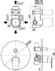��������� ��� ���� Paffoni Candy CA015CR ����������., �������., �� 2 ���.,� ���������� ������, ����