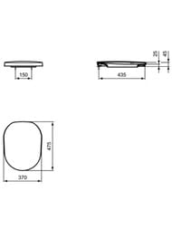 Сиденье для унитаза Ideal Standard Lux TONIC с микролифтом, стальное крепление K706101