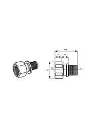 ����������� TECEflex ������ 20�3/4''�, ������,  765004