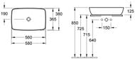 �������� Villeroy & Boch Artis PLUS 4172 58 R1 (580�380�120) ��� �����. ��� ���������, ��� ��������