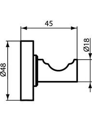 Крючок Ideal Standard IOM A9115XG одинарный, с крепежом, черный матовый