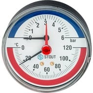 ������������� ���������� STOUT � �������� ��������, Dn80, 1/2", 0-120�C, 0-6 ��� SIM-0005-800615