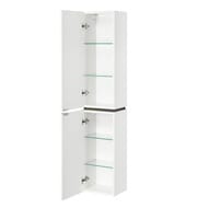 Шкаф-колонна AQUATON Скай 1A238603SY01L 300x240x1473 подвесная, петли слева, белый гл./серый кашемир
