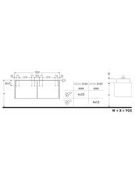 Тумба под раковину справа Duravit XSquare 1600х400х548 подвесная, 4 ящика, белый глянец XS4914R2222 — изображение 2