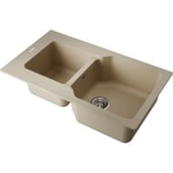 Мойка Omoikiri MARU 86-2-СH (860х500х215) врезная, две чаши, тетогранит, цвет-шампань 4993291