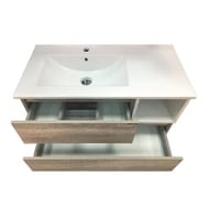 Тумба COMFORTY Турин-90L (905х495х470) подвесная, с раковиной, дуб бежевый 00004137135
