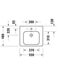 Раковина подвесная Duravit Soleil by Starck 550х480мм перелив, отв. под смеситель, белый 2376550000