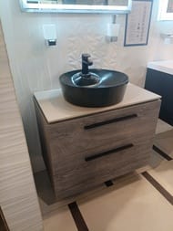 Уценка! Тумба с раковиной Aquanet Nova Lite 75 (747х650х450) подвесная, 2 ящика, цвет: дуб рошелье