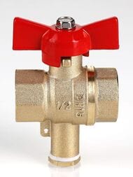 Кран шар.VALTEC СТАНДАРТ для подкл..датчика температуры 1/2"ВН-ВН PN40 рукоятка бабочкаVT.128.GN.04 — изображение 5