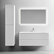 Тумба под раковину SANCOS Snob T (1195х445х500) подвесная, два ящика, Bianco SNT120W