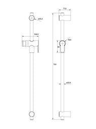 Стойка для душа IDDIS Ray RAY70W0i17 700 мм, с держателем для душа, белый