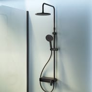 Душевая система AM.PM X-Joy F0785A722 со смесителем-полкой, верхний/ручной душ, черный — изображение 2