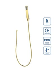 Душевой комплект BelBagno LUCE LUC-DFS-ORO лейка, шланг, держатель, золото