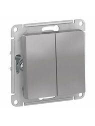 Выключатель Systeme Electric ATLASDESIGN 2-клавишный схема 5 10АХ механизм алюминий ATN000351