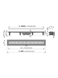 ������� ����� Alcaplast APZ10-650M SIMPLE L=650�� H=62�� �����������, c ��������������� ��������