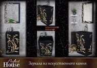 Раковина Perfect House Cassis-B 14139 (500х420х860) напольная, черный+золото   WB13404BK-G
