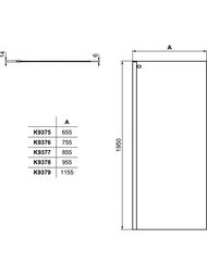 ������� ������ Ideal Standard CONNECT 2 Wetroom (800�1950) ����/��������, ������ �������  K9376EO