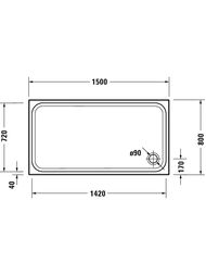 ������ ��������� Duravit D-Code 1500�800 ���� ����� 720262000000000