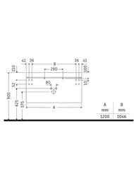 Тумба с умывальником Duravit L-Cube 1200х500х480 2 ящика, 1 отв. под смес., белый глянец LC6929O2222 — изображение 3