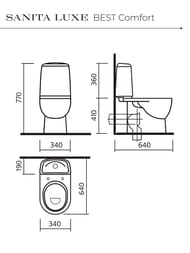������ ������� Sanita Luxe BEST Comfort (640x340x770) ������� �� ����������, ��������� WC.CC/Best/2-DM/WHT.G/S1
