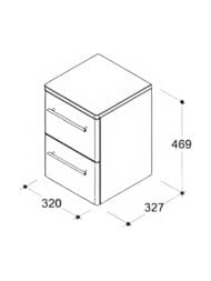 Тумба Caprigo Аккорд графит 320х470х334 подвесная, 2 ящика 2270-SF019