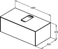 Тумба под раковину Ideal Standard CONCA (1000x505x370) 1 ящ , тем.орех, столешница с вырезом T3930Y5 — изображение 5