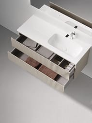 Тумба под раковину Sancos Snob R (1195х445х500) подвесная, правая, 2 ящика, Beige soft SNR120RCE