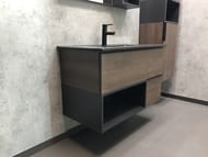 Тумба COMFORTY Франкфурт-90 (910х560х465) подвесная, с раков., дуб шоколадно-коричневый 00-00002048