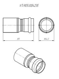 Вставка переходная VALTEC нерж. сталь 42х35 (пресс/гладкий концевик) VTi.905.I.004235
