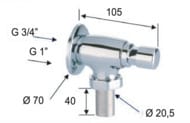 Кран порционный 3/4" Remer Tempor TE170, хром — миниатюра 2